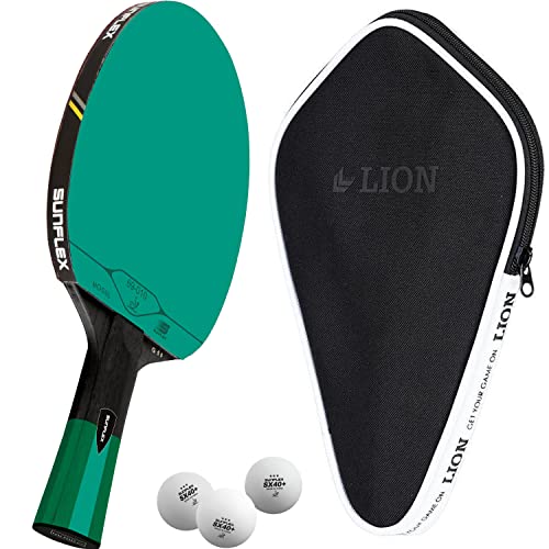 Sunflex G50 Tischtennisschläger + Tischtennishülle Cover + 3*** ITTF SX40+ Tischtennisbälle | Tischtennisschlägerset | Tischtennis Profi Set