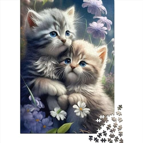 Dream Cat Puzzle 500 Teile für Erwachsene und Jugendliche von Wooden Jigsaws Puzzles Puzzles für Erwachsene Teenager Denksport-Puzzle (Größe: 52 x 38 cm)