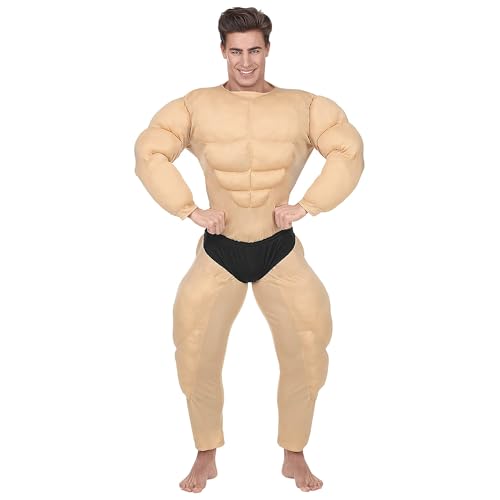 Widmann 02581 Erwachsenenkostüm Bodybuilder, Herren, Beige