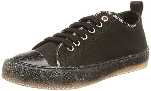 Love Moschino Damen Collezione Autunno Inverno 2021 Sneaker, Schwarz, 37 EU