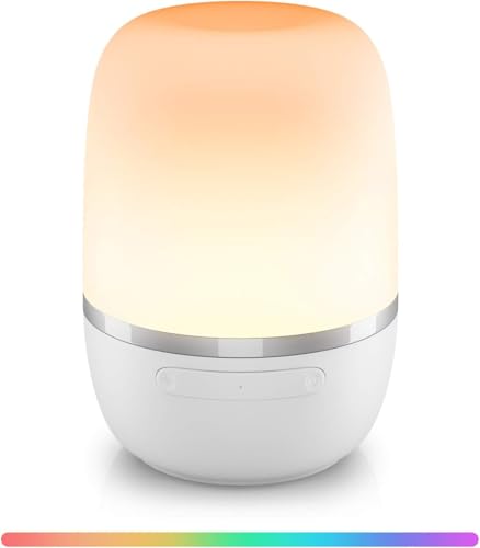 WLAN LED Nachttischlampe funktioniert mit Apple HomeKit, Meross Dimmbar Atmosphäre Tischlampe für Schlafzimmer Wohnzimmer, kompatibel mit Siri, Alexa, Google, und Smartthings, mit USB-Kabel