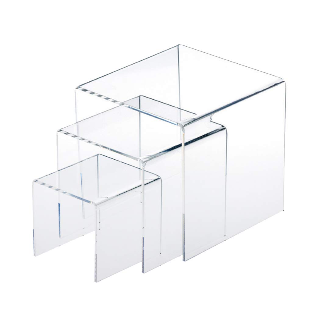 Mllepjdh Quadratisches Transparentes Acryl Ausstellungsständer Set In 3 Größen Zum Einrichten Von Schmuck Organizer Box Für Mädchen