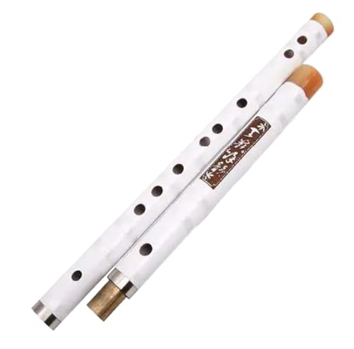 flûte en bambou c Bambusflöte Professionelle Quer Bambu Flauta Holzblasinstrument Musikinstrument Dizi 3 Farbe Gute Stimme Panflöte(White flute)