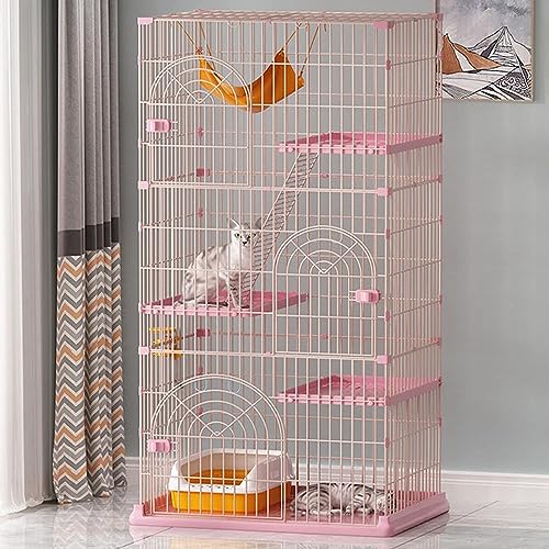 Laufställe für Kleintiere, Katzengehege für draußen, Katzenkäfig auf 3 Etagen, Katzenkäfig, Laufstall, Katzenbox, Zwinger, 76 x 51 x 90 cm, Grün (Größe: 100 x 66 x 180 cm) Wisdom