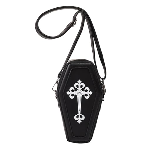 Einzigartige PU-Umhängetasche für Damen, Halloween, Umhängetasche, Handytasche, Schwarz , 1