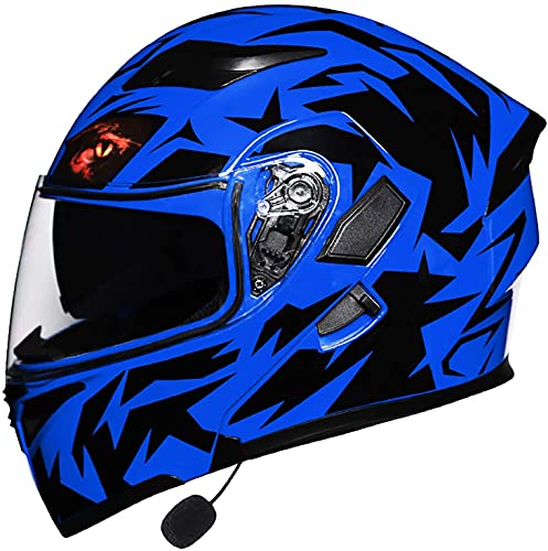 Bluetooth Klapphelme Motorradhelm,Modularer Integralhelme Motorradhelme Anti-Fog Doppelvisier Motorrad-Helm Roller-Helm Scooter-Helm Mofa-Helm,ECE Zertifiziert (Color : G, Größe : XL)