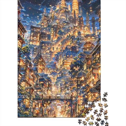 Dreamscapes Holzpuzzle für Erwachsene, Kunstpuzzle für Erwachsene, 1000 Teile, ganze Familie und die 29,53x19,69 Zoll