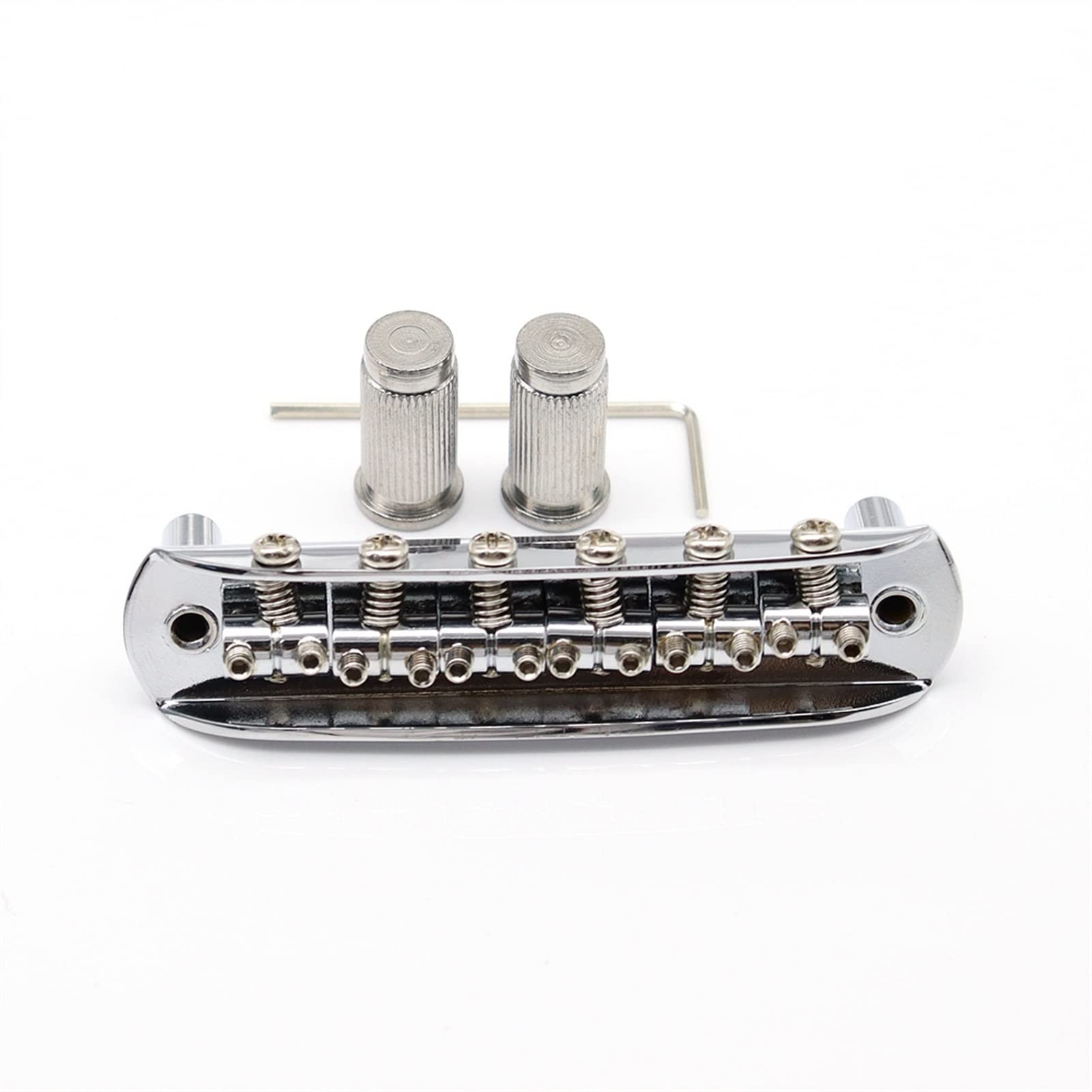 1Set Guitar Bridge 6 String Sattelgitarre Master Bridge Für E-Gitarre Gitarrebrücke(1Set Sliver)