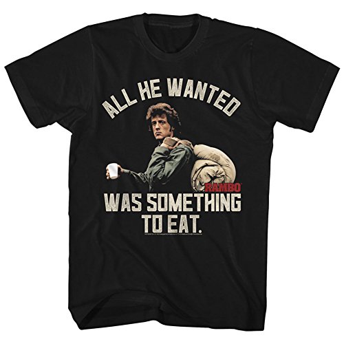 American Classics Unisex-Erwachsene Rambo Something to Eat, kurzärmelig T-Shirt, Blickdicht, schwarz, X-Large