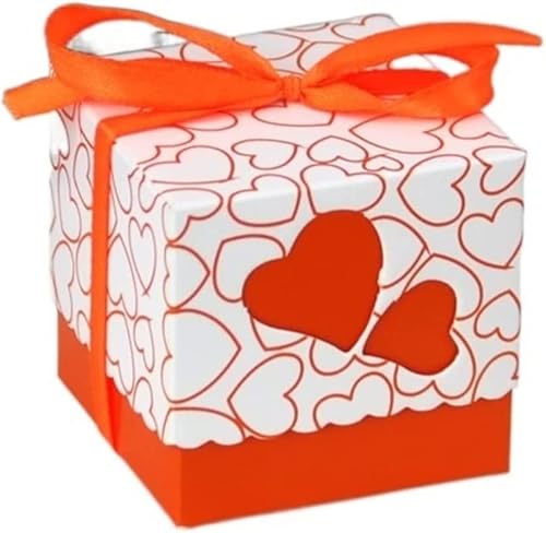 Box für Geschenke, Süßigkeiten-Box, 10 Stück ausgehöhlte Liebes-Hochzeitsboxen, Geschenkbevorzugung, Süßigkeitenbox, Band, lila, rosa Süßigkeiten, Geschenkboxen, Papierbox, Geschenktüten, süß (Farbe: