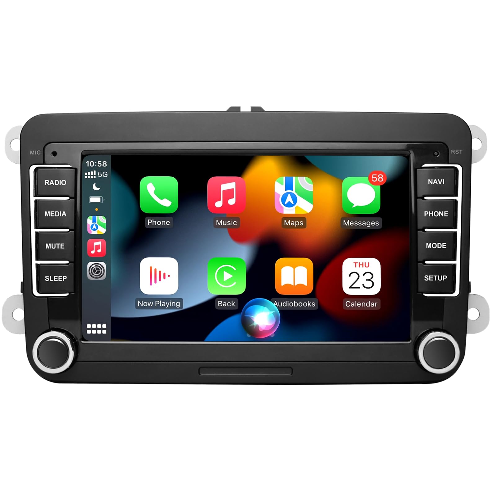 AWESAFE Android Autoradio für VW, Seat, Skoda, Golf, 2 DIN 7 Zoll Touchscreen Radio mit Navigation, unterstützt Bluetooth, Carplay, Mirrorlink, WLAN, USB,FM, 2G+32G