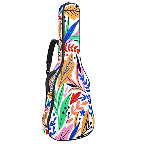 Anfänger Akustikgitarre Bundle Full Size Fichtendecke Cutaway Akustikgitarre Tasche ，Tropical Leaves