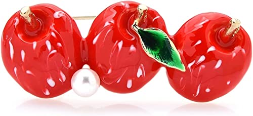 AIHEDOUJ Anstecknadel für Herren, groß, Weißdorn-Brosche, Anstecknadel für Damen, Apfel-Brosche, Anstecknadel, Schmuck, Geschenkbrosche für Damen