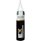 MAXXUS Boxsack Thunder Pro 120 - Gefüllt, Hängend, Vierpunkt-Stahlkette, 120 x 35 cm, 34 kg - Punching Bag, Sandsack für Boxen, MMA, Muay Thai, Kickboxen, Kampfsport, Training, Erwachsene, Zuhause