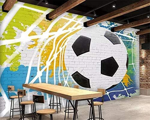 XLMING Ein Fußball Küche Esszimmer Arbeitszimmer Wohnzimmer TV Hintergrund Wand 3D Tapete-300cm×210cm