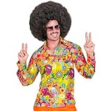 W WIDMANN MILANO Party Fashion - 60er Jahre Hemd für Herren, Hippie, Reggae, Flower Power, Disco Fever, Schlagermove