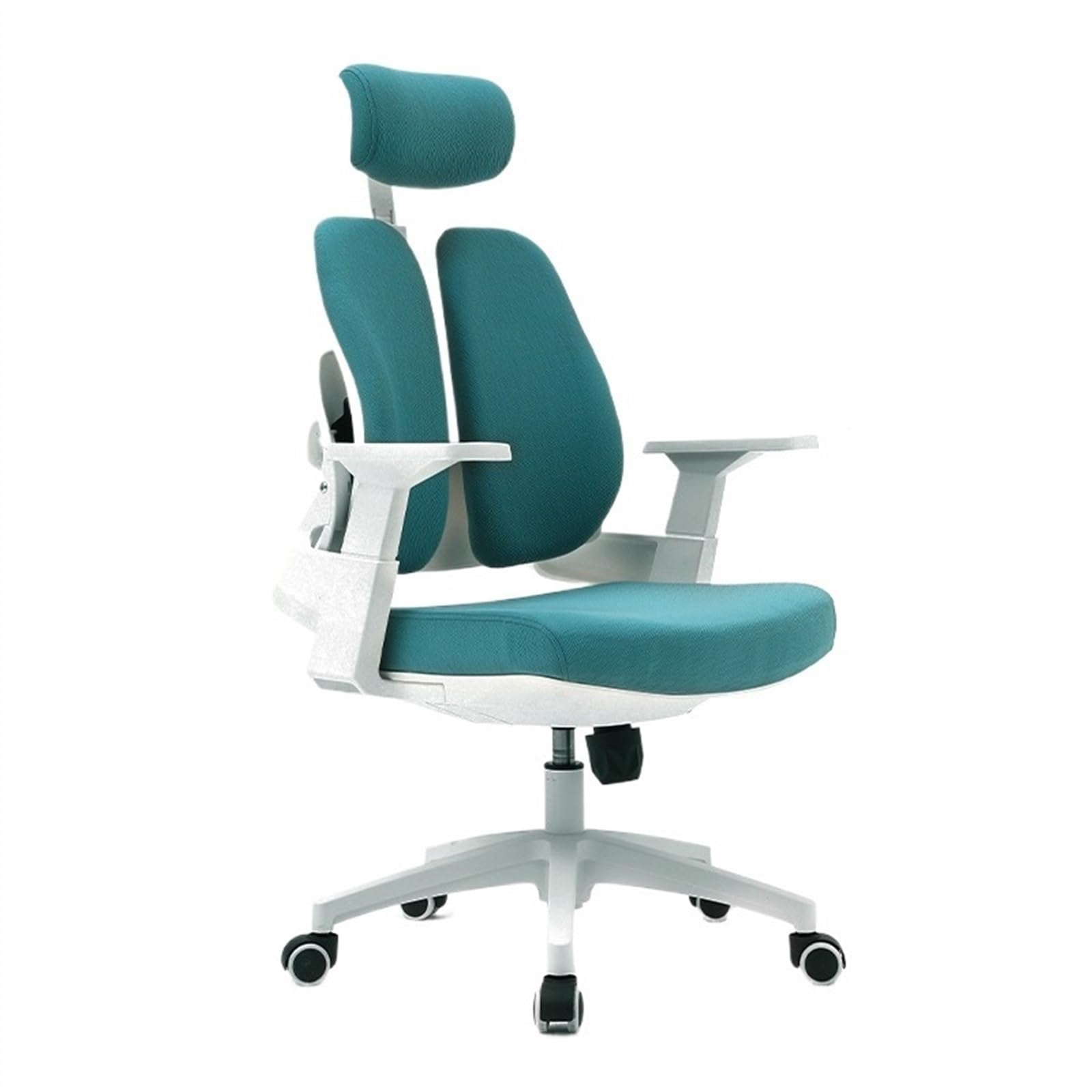 Bürostühle Ergonomischer Bürostuhl mit hoher Rückenlehne, Schreibtischstuhl mit Rollen, Chefsessel mit Drehfunktion und verstellbarer Armlehne, Lordosenstütze und Kopfstütze Schreibtischstuhl(Blue)