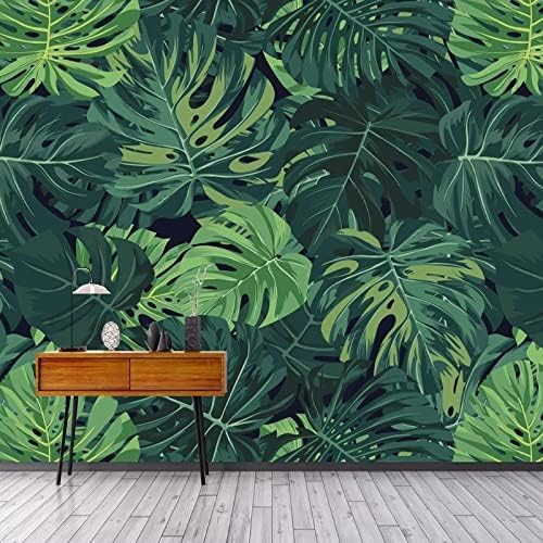 XLMING Retro Green Leaf 3D Tapete Home Dekoration Wohnzimmer Sofa Schlafzimmer Tv Hintergrund Wand-250cm×170cm