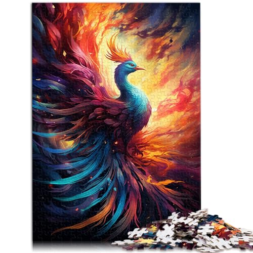 Puzzle, Lernspiele, Bunter Psychedelischer Phönix, 1000 Teile, Puzzle aus Holz, Familienpuzzlespiel, Geburtstagsgeschenke, 1000 Teile (50 x 75 cm)