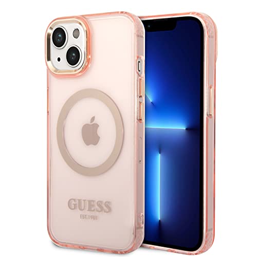 Guess Translucent MagSafe Compatible Case für Apple iPhone 14 Max - pink (GUHMP14MHTCMP)