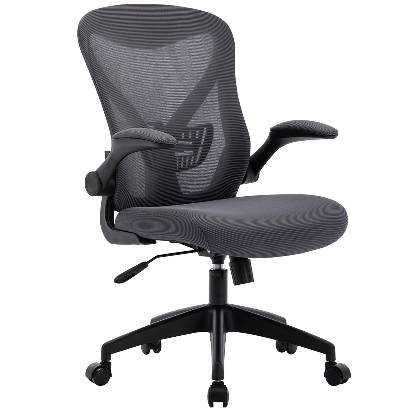 Bürostuhl Ergonomischer Ergonomischer Bürostuhl, drehbarer Schreibtischstuhl, höhenverstellbare Netzrückenlehne, PC-Netzstuhl mit Lordosenstütze und hochklappbaren Armlehnen Schreibtischstuhl(D)