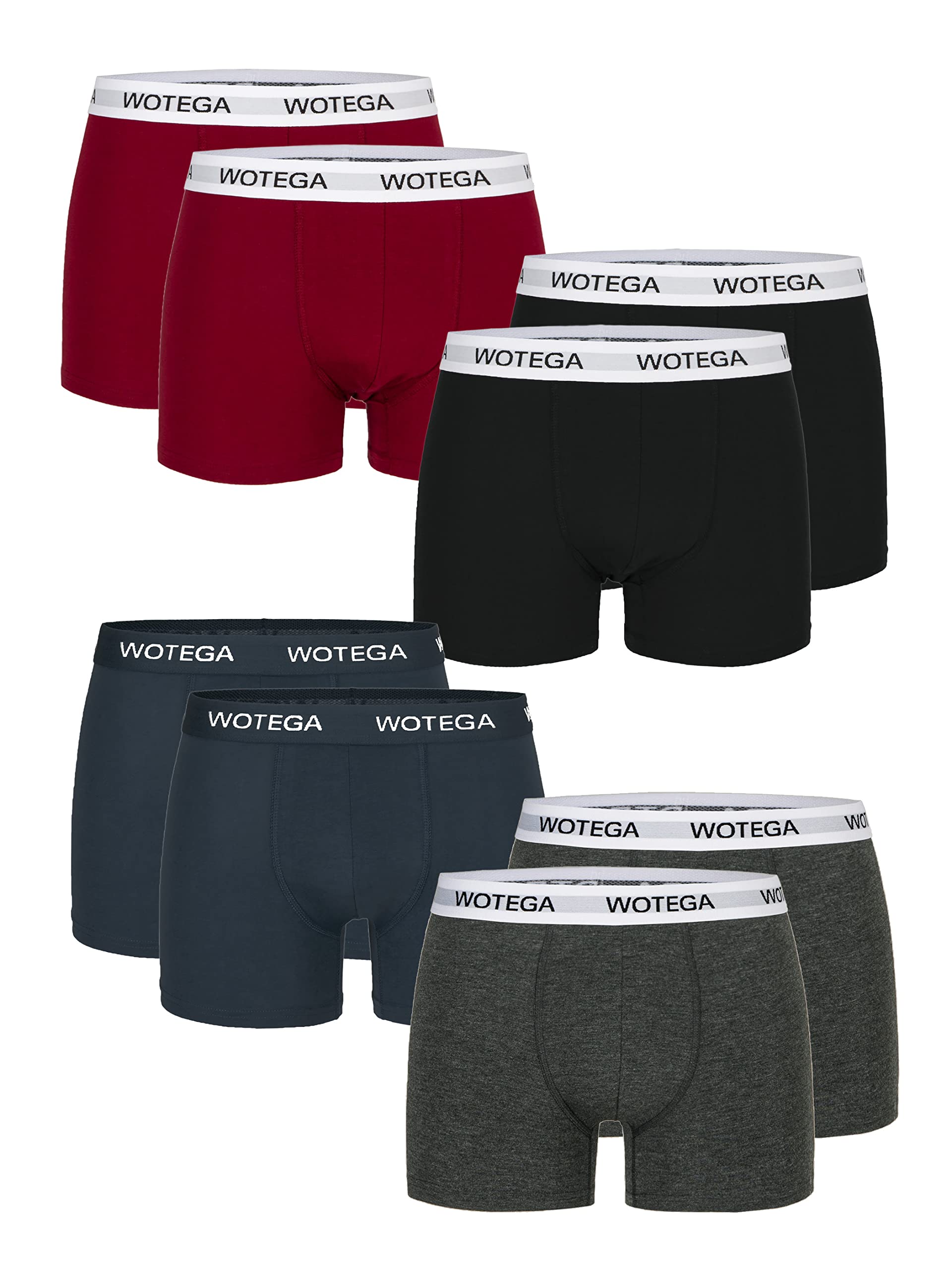 WOTEGA Joe - 8er Pack Herren Boxershorts - Männer Unterwäsche Retroshorts - Baumwoll Unterhosen für Herren