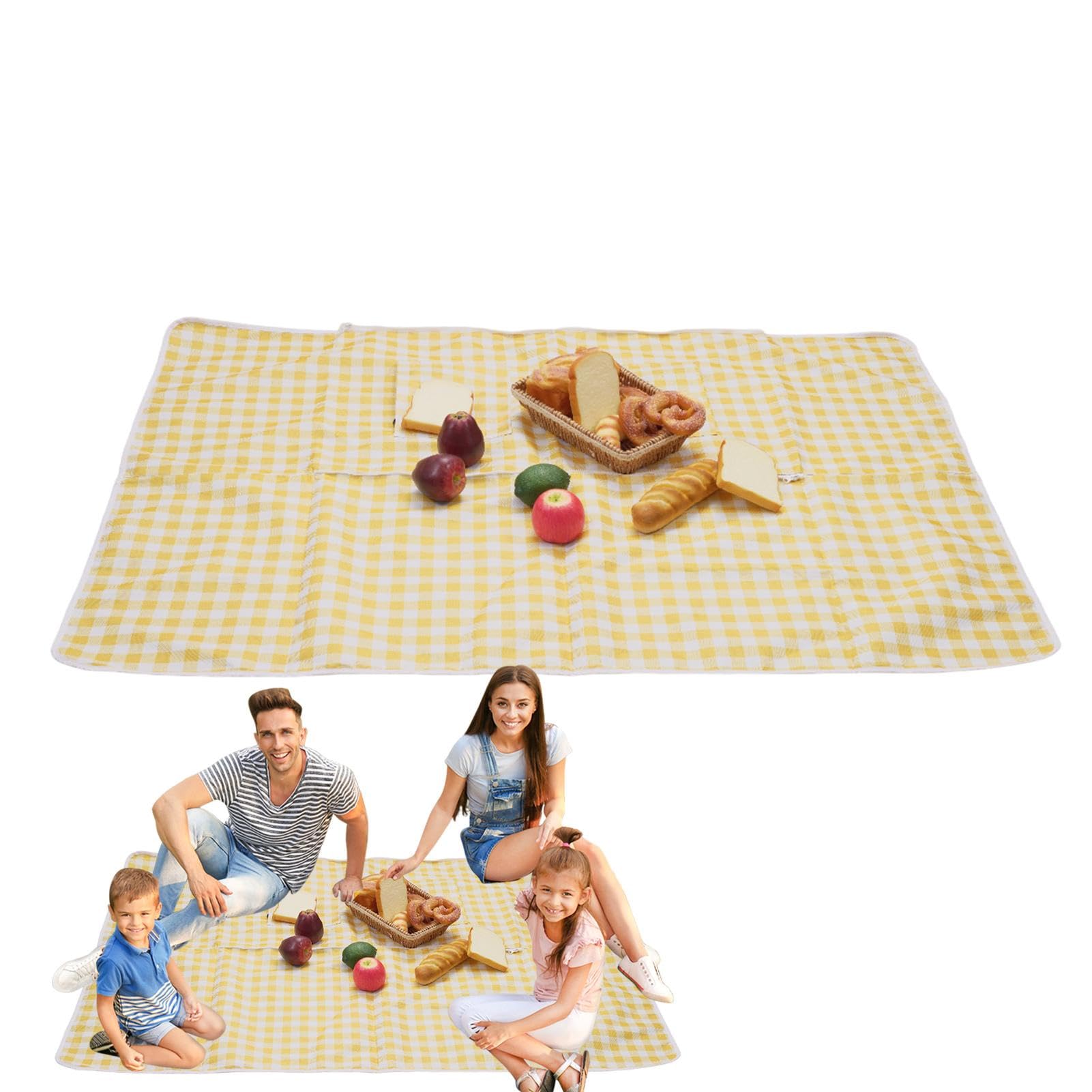 Opilroyn Picknickdecke – Picknick-Camping-Matte, Decke, tragbare Decken, sanddichte Strand-Campingmatte für Park, Gras, Camping