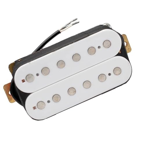 1pc Weiß 6 String E-gitarre Humbucker Pickup Flat Top Pole-pieces Gitarre Teile Single-Coil-Tonabnehmer (Color : Bridge)