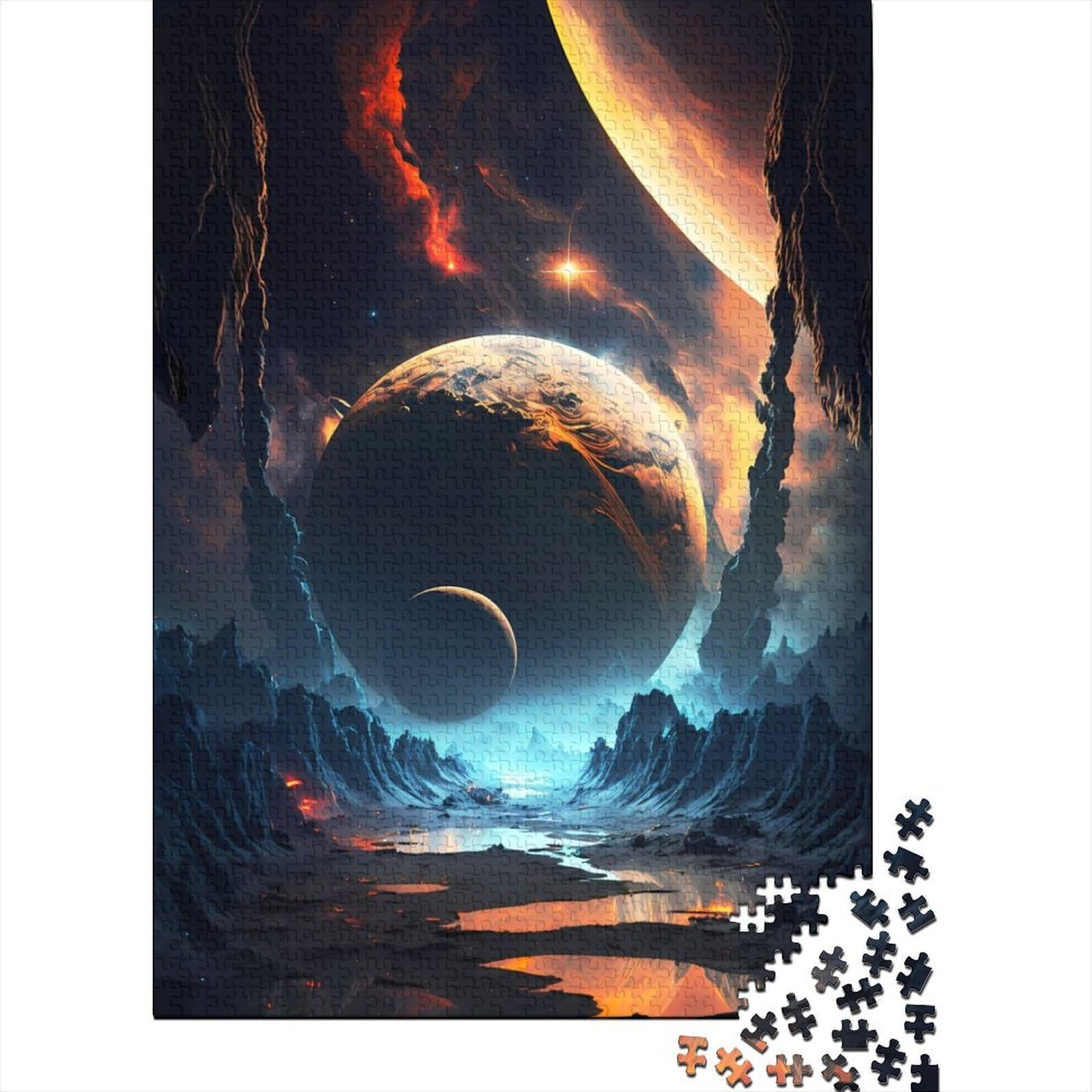 500 Puzzles für Erwachsene, 500 Teile, Tal der Planeten, Holzpuzzles, Puzzles für Erwachsene und Teenager, tolle Geschenke für die ganze Familie (Größe 52 x 37 cm)