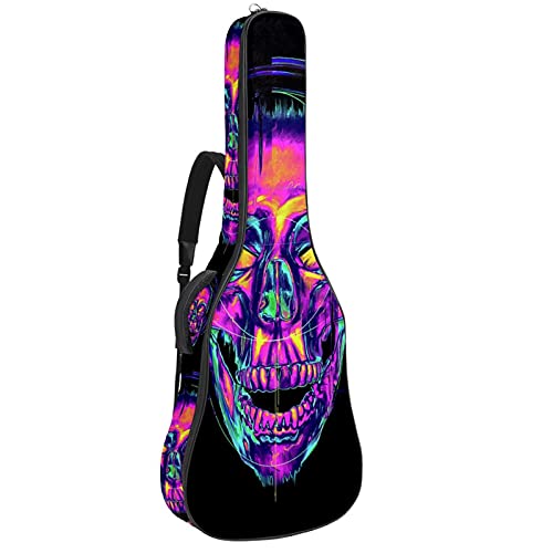 Tasche für Akustikgitarre mit mehreren Taschen Dicke Polsterung Wasserdichter Gitarrenkoffer Gig Bag 108,9 x 42,9 x 11,9 cm (Schädel)