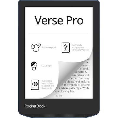 POCKETBOOK 634-A - E-Book-Reader Verse Pro, Azure