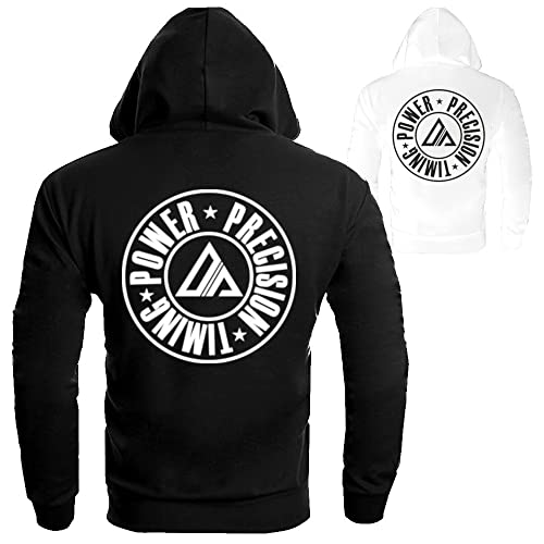 Dynamix Athletics Hoodie PPT Power Precision Timing - Kampfsport Thaiboxen MMA Boxen Kapuzenpullover Hoody Sweater Sweatshirt mit Kapuze für Herren (as3, Alpha, l, Regular, Regular, Schwarz)