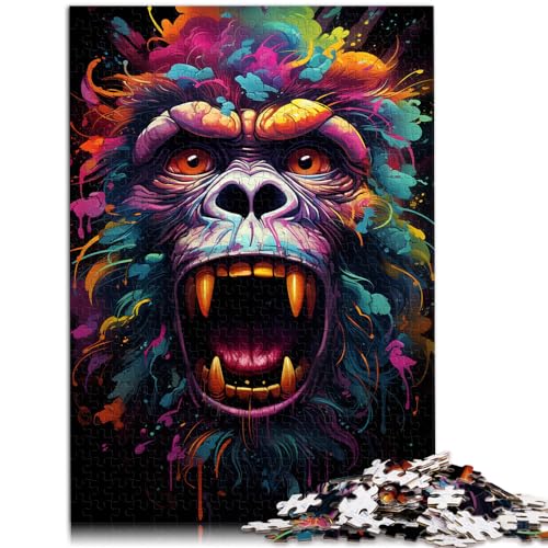 Puzzlespiel, Malerei, Kunst, Affe, 1000 extragroße Teile, Holzpuzzle, Spaß für Aktivitäten zu Hause, Geburtstagsgeschenk, Reisegeschenke, 1000 Teile (50 x 75 cm)