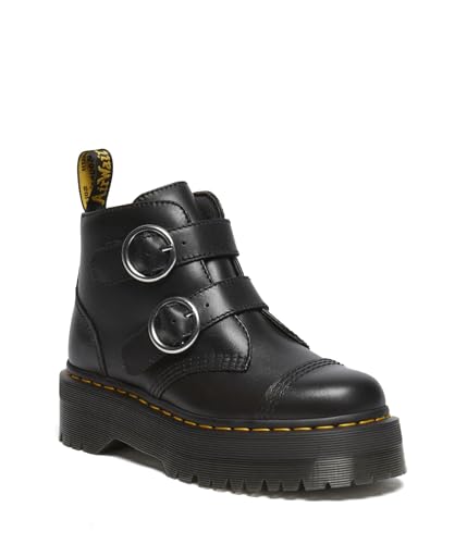 Dr. Martens Damen Devon Circle Leder Plateau Stiefel Mode, Schwarz, 6