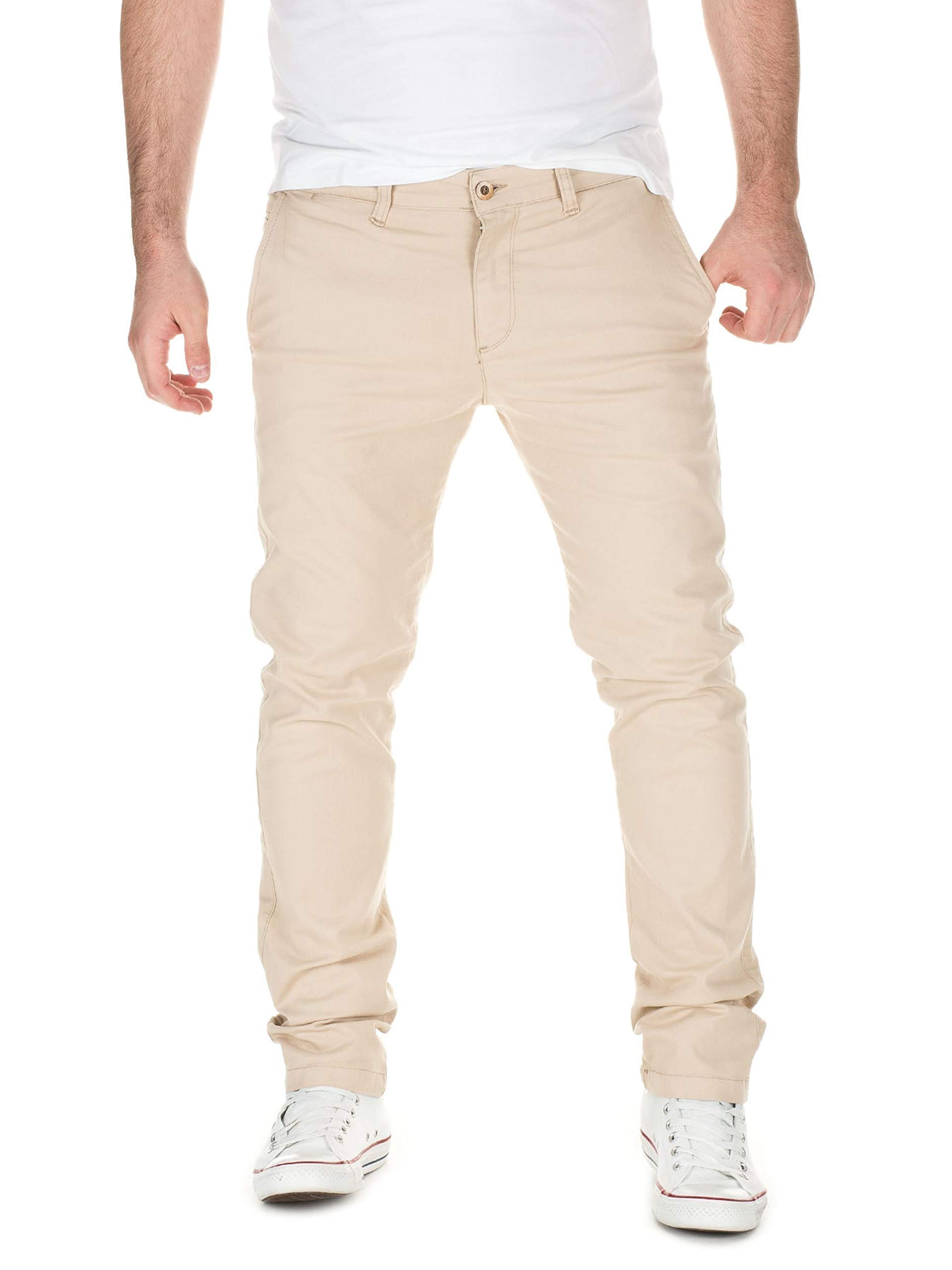 WOTEGA - Herren Chinohose 140 - Chino Hose Slim Fit - Baumwoll Chinojeans, Beige (beige 14926), W30/L34