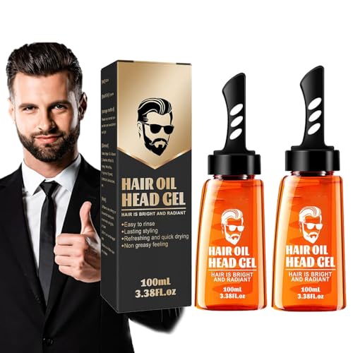 One-Comb Shaping-Styling Gelkamm, Männer-Haar-Styling-Gel mit Kamm, Männer-Haar-Styling-Gel mit Kamm, 2-in-1-Haarwachsgel für Herren mit Kamm (2PCS)