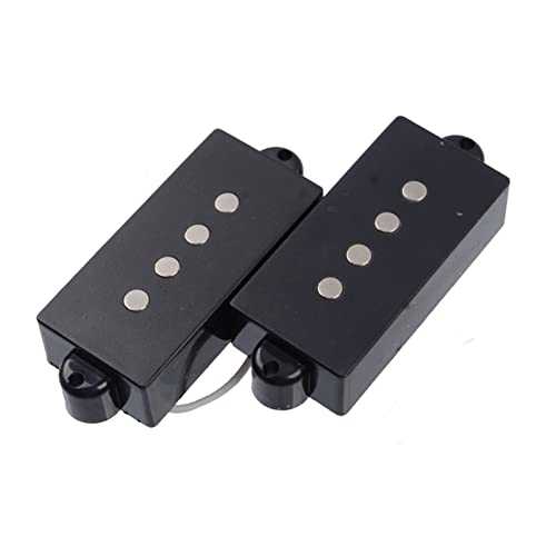 ZENGXUE Offene Typ 4 String Präzision P Bassgitarre Pickup Für Elektrische Bassgitarre-Teile Schwarzweiß Humbucker Tonabnehmer Set (Color : Black)