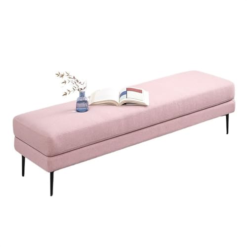 guiling-1986 Sitzbank für Schlafzimmer Nachttischhocker, Stoff-Wickelhocker, Wohnzimmer, dekorativer Sofahocker, modernes, einfaches Schlafzimmer, helle Luxusbank Bettbank(Pink,100 * 50 * 43cm)