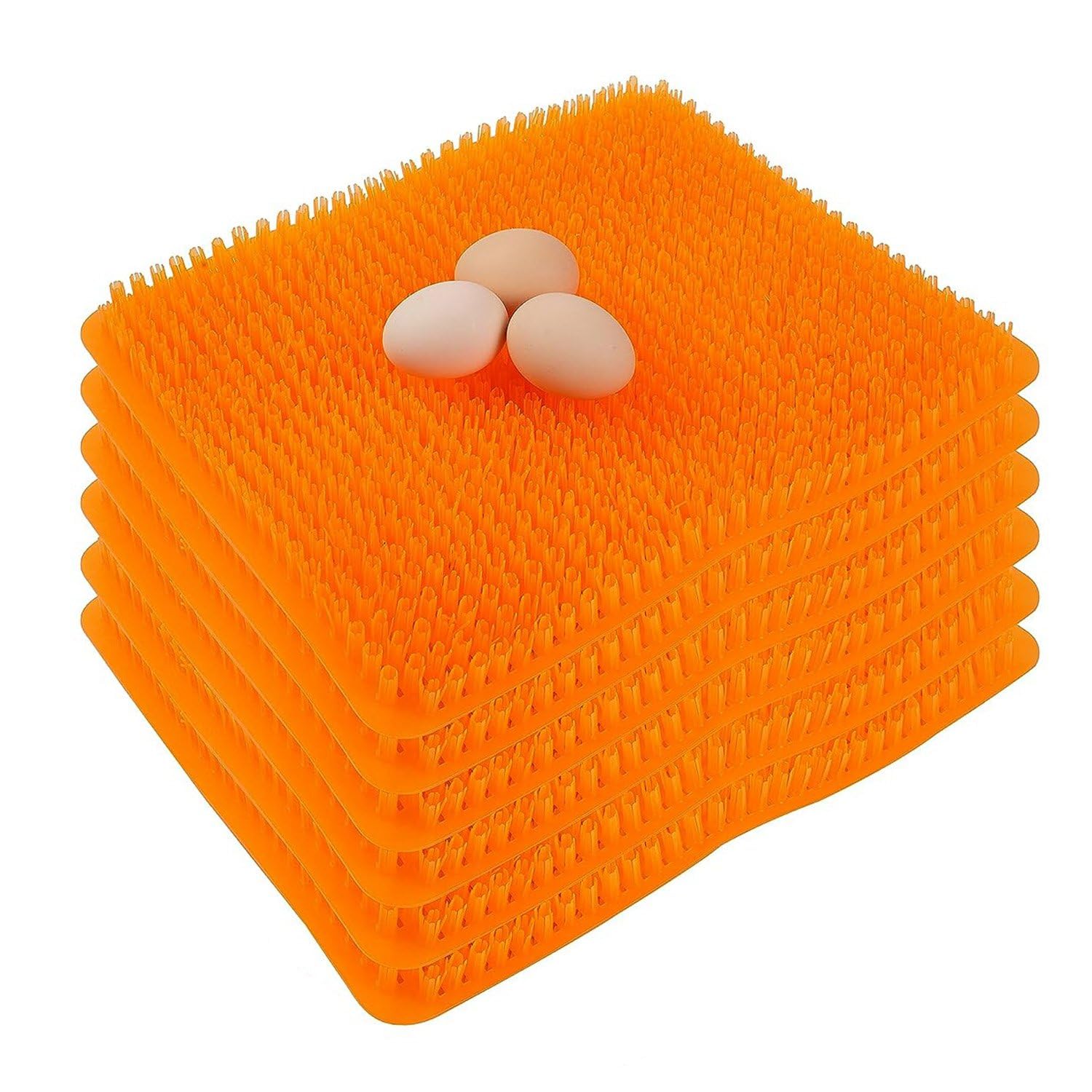 Knadgbft Hühnernest-Pads, Waschbare Nestbox-Pads für Hühner, Wiederverwendbare Nest-Pads für Hühnerstall, 6 Stück, Einfach zu Verwenden, 35x30x2cm (Orange)