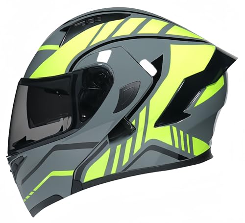 Modularer Motorradhelm, ECE-Zugelassener, Hochklappbarer Vollgesichts-Motorradhelm, Zugelassene Leichte ABS-Schale, Geeignet Für Unisex H,XL58-59CM