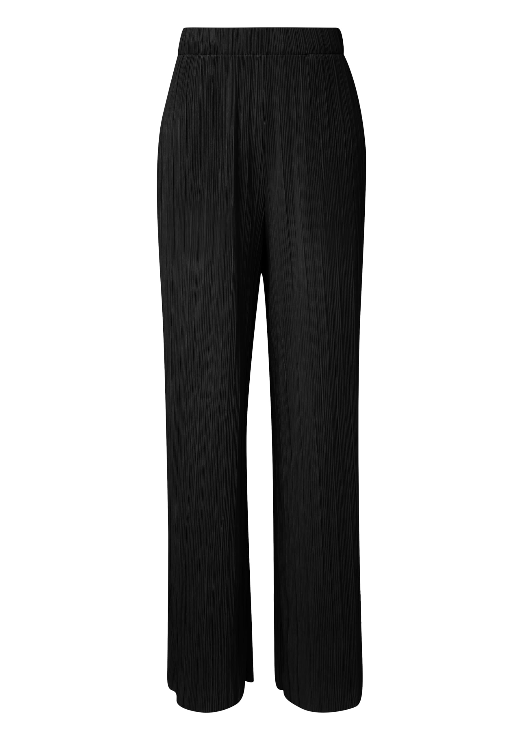 QS Damen 2147727 Hose mit Plisseefalten, Black 9999, 38