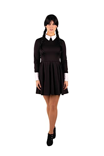 PartyXPeople Wendy Kleid Damenkostüm Gothic Halloween Schuluniform Verkleidung Kostüm schwarz-weiß 13732-34