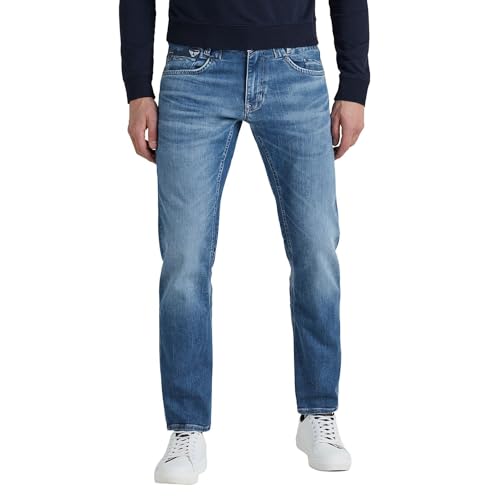 PME Legend Herren Jeans Commander 3.0 - Relaxed Fit - Blau - True Blue Mid, Größe:35W / 38L, Farbe:True Blue Mid TBM