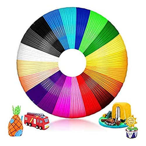 Pluuttiem 20 Stück 3D-Stift-Filament PCL Je 10 M – 3D-Stift PCL-Filament 1,75 mm für Niedrige Temperaturen, 3D-Kinderstift