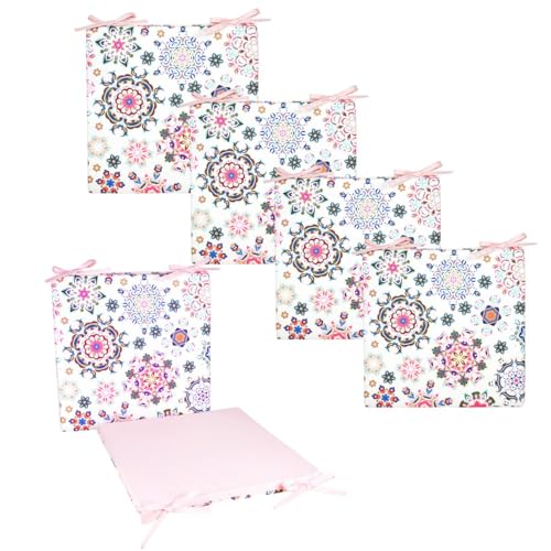 JACK 4X Motiv Outdoor Wende Stuhlkissen 40x40 cm Lounge Kissen Wasserfest Sitzkissen Garten Lotus Effekt, Farbe:Mandala Rosa