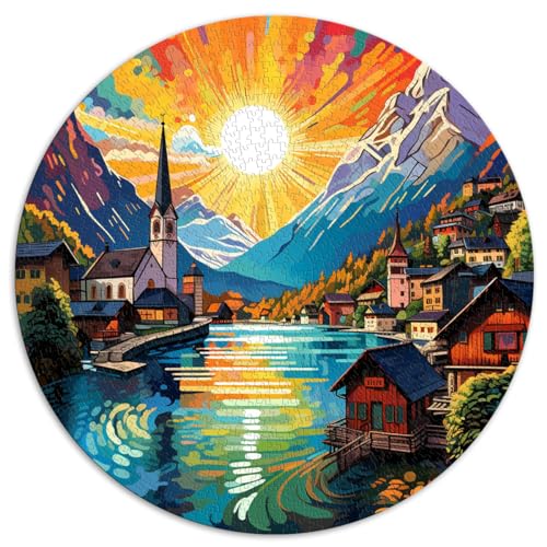 Puzzles Geschenk Hallstatt bunte Puzzles für Erwachsene 1000 Teile 26,5 x 26,5 Zoll Puzzles für Lernspiele Herausforderung Spielzeug Geschenkideen