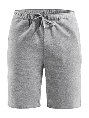 Craft Community Herren Sweatshorts | Größe S | Grey Melange | Trainingshose | Jogginghose | Sporthose | Freizeithose | 40°C Wäsche | Mikrofaser-Baumwolle-Mix | Kurze Hose