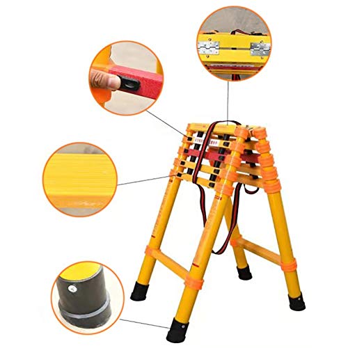 Teleskopleitern Ausziehbare Mehrzweckleiter Teleskopleiter Ausziehbare Trittleiter aus Fiberglas 2 m/3 m/4 m hoch, Hochleistungs-Haushaltsleiter aus nichtleitendem Teleskop, zusammenklappbar, 330