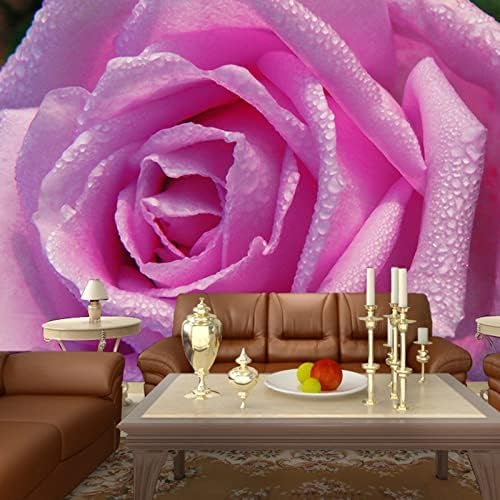 XLMING Rosa Rosen Romantische Dekoration Hochzeit Zuhause Gemütlich 3D Tapete Home Dekoration Wohnzimmer Sofa Schlafzimmer Tv Hintergrund Wand-150cm×105cm