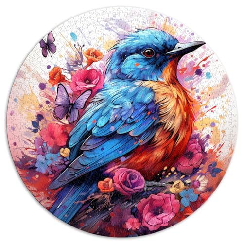 Puzzles, Geschenke, Spielzeug, Blauvogel und Blüten, 1000 extragroße Teile, Puzzle 67,5 x 67,5 cm, Puzzles für Geschenke, Weihnachten, Geburtstagsgeschenke